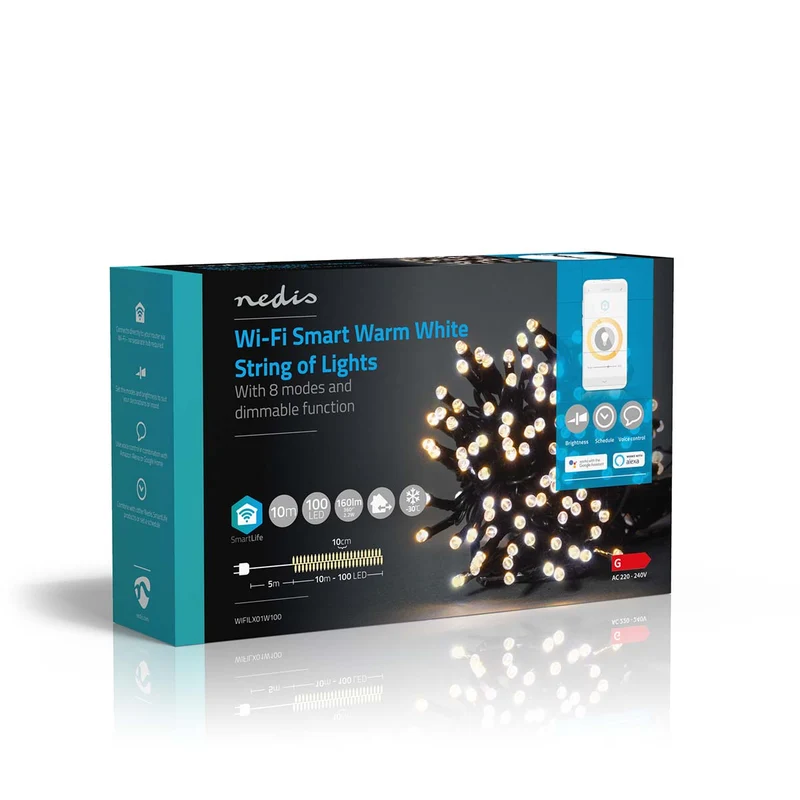 SmartLife-kerstverlichting Koord - Wi-Fi - Warm Wit