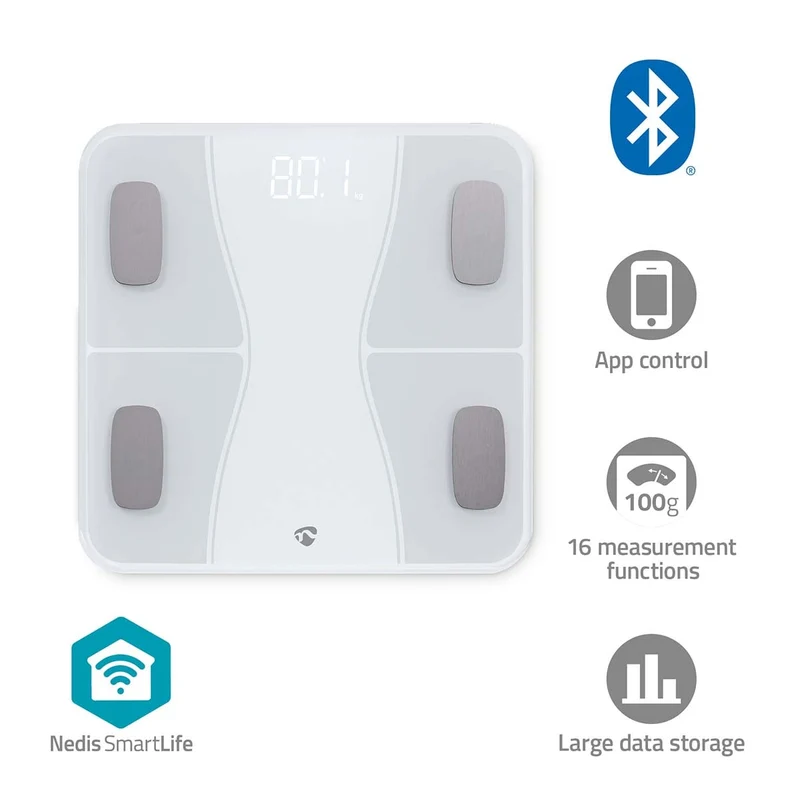 SmartLife Personenweegschaal Bluetooth® - BMI / BMR / Botten / Gewicht / Spieren / Vet / Water - 12