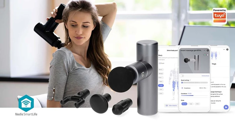 SmartLife Sportmassagepistool Bluetooth® - Batterij Gevoed - Oplaadbaar
