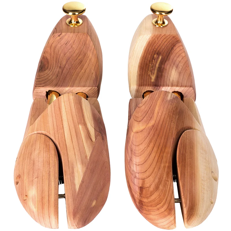Shoe Stretcher, 1 Pair, cedar wood & brass 37-38, Brown
