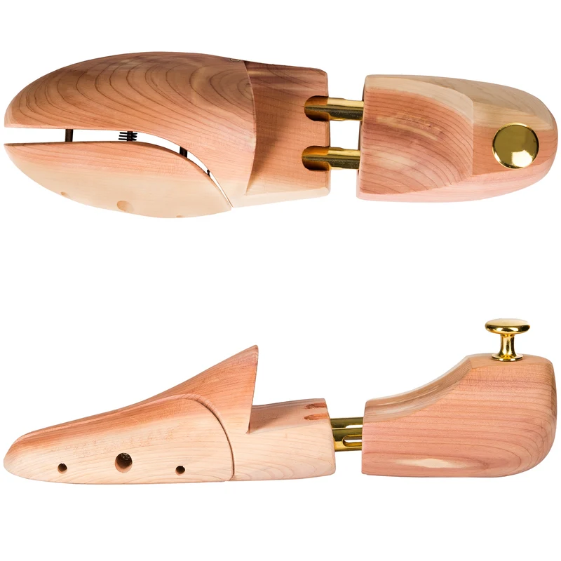 Shoe Stretcher, 1 Pair, cedar wood & brass 37-38, Brown