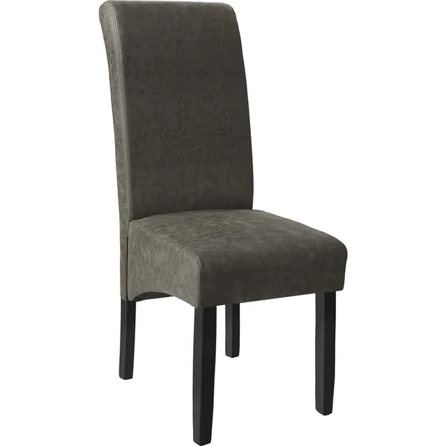 tectake Ergonomic Dining Chair in Robust Wood 45 x 44 x 106 cm, Grey Melange