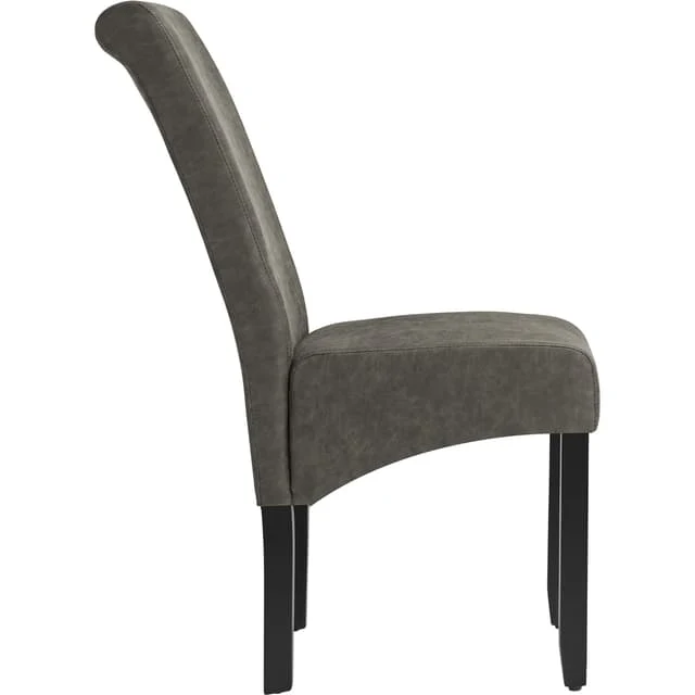 tectake Ergonomic Dining Chair in Robust Wood 45 x 44 x 106 cm, Grey Melange