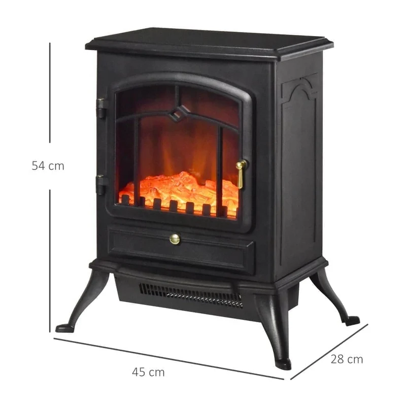 Electric Fireplace 1000/2000W Flame Effect, Overheat Protect