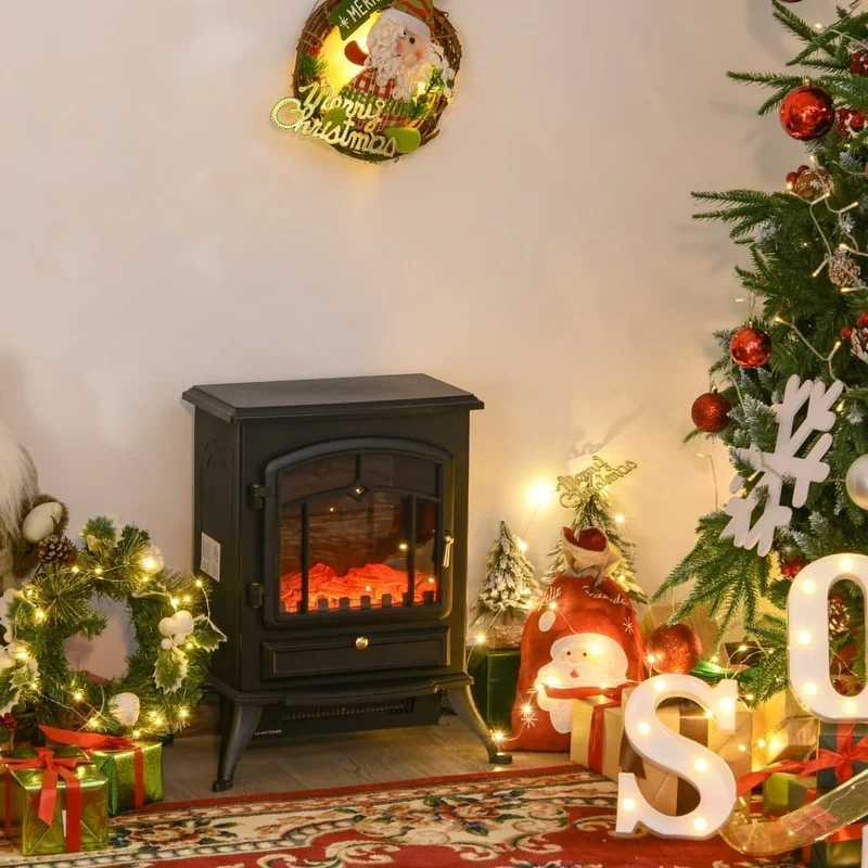 Electric Fireplace 1000/2000W Flame Effect, Overheat Protect