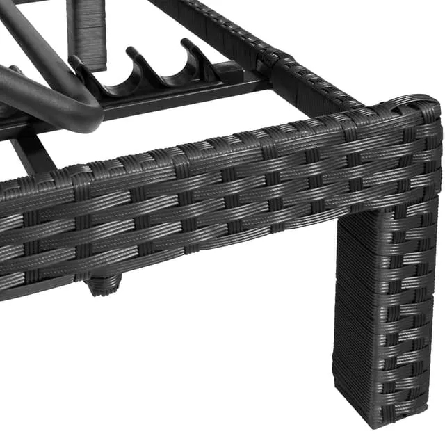 Tectake Polyrattan Sun Lounger Sofia, Black
