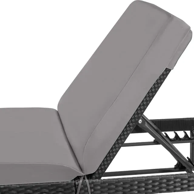 Tectake Polyrattan Sun Lounger Sofia, Black