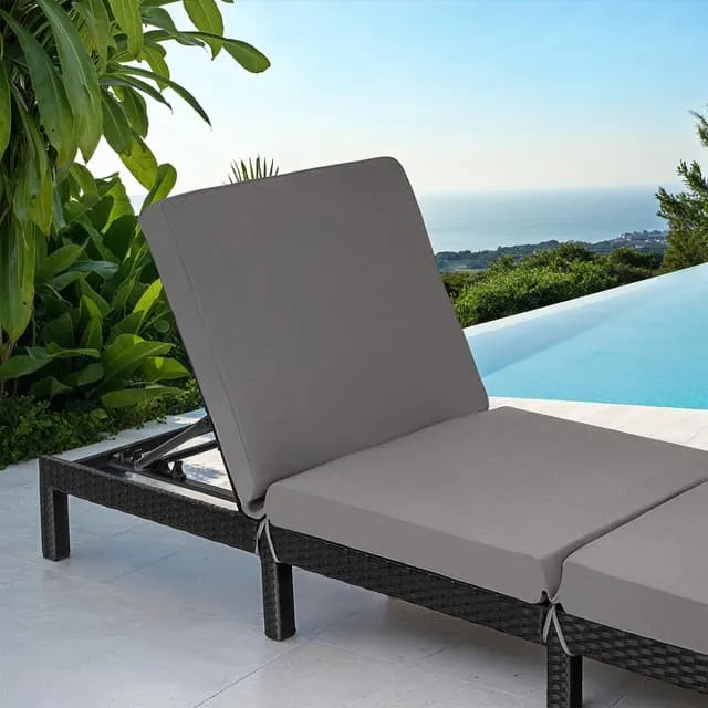 Tectake Polyrattan Sun Lounger Sofia, Black
