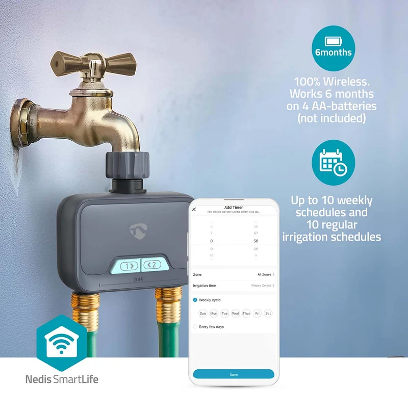 SmartLife Water Control Bluetooth® - Batterij Gevoed - IP54