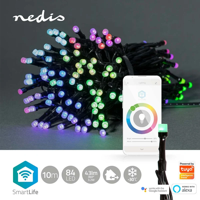 SmartLife-kerstverlichting Koord - Wi-Fi - RGB