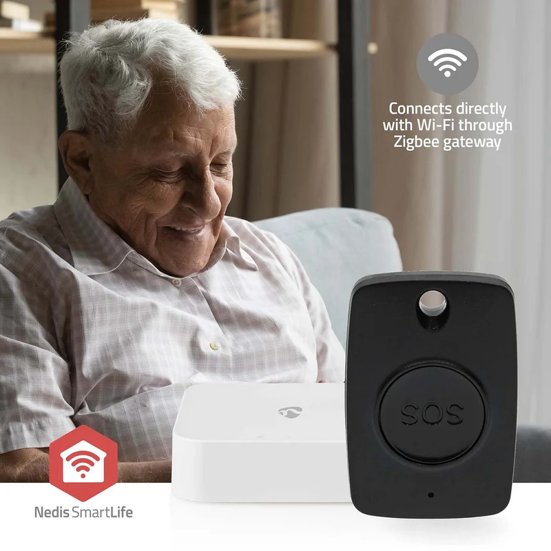 Smart Home Paniekknop Zigbee 3.0 - CR2025 - Zwart