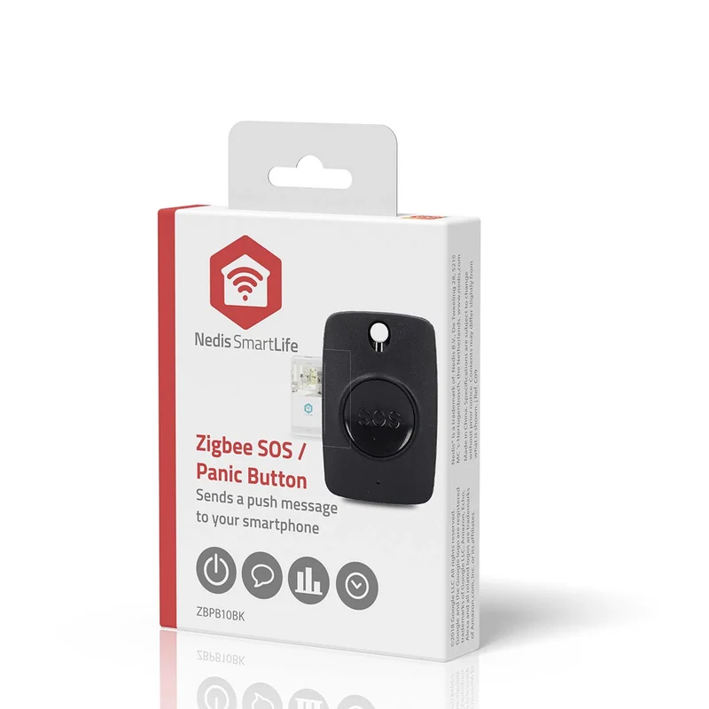 Smart Home Paniekknop Zigbee 3.0 - CR2025 - Zwart
