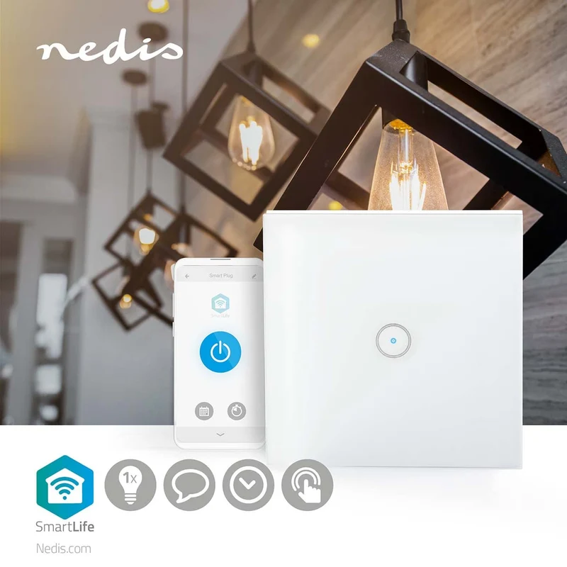 SmartLife Wandschakelaar Wi-Fi - Enkel - Muurmontage