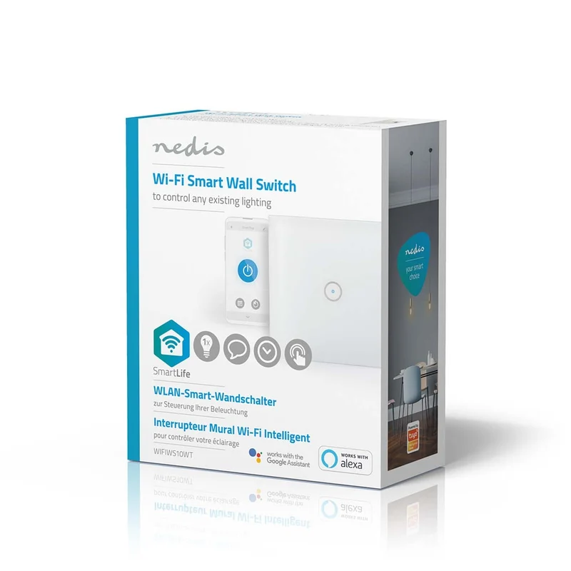 SmartLife Wandschakelaar Wi-Fi - Enkel - Muurmontage