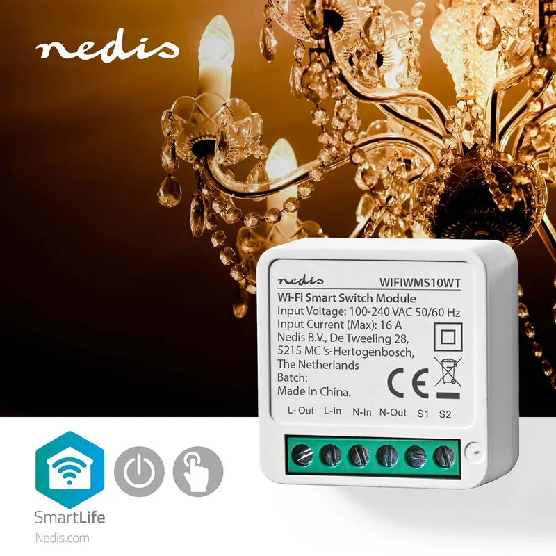 SmartLife inbouwmodule Wi-Fi - Schakelaar - 3680W