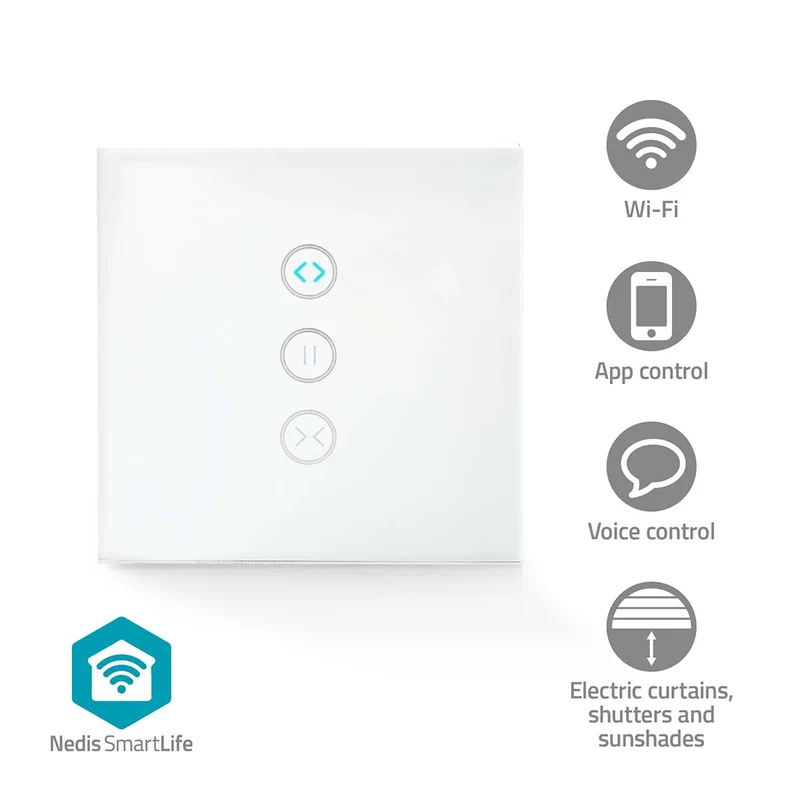 SmartLife Wandschakelaar Wi-Fi - Gordijn / Sluiter / Zonnescherm - Muurmontage