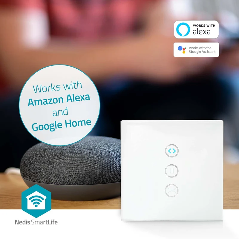 SmartLife Wandschakelaar Wi-Fi - Gordijn / Sluiter / Zonnescherm - Muurmontage