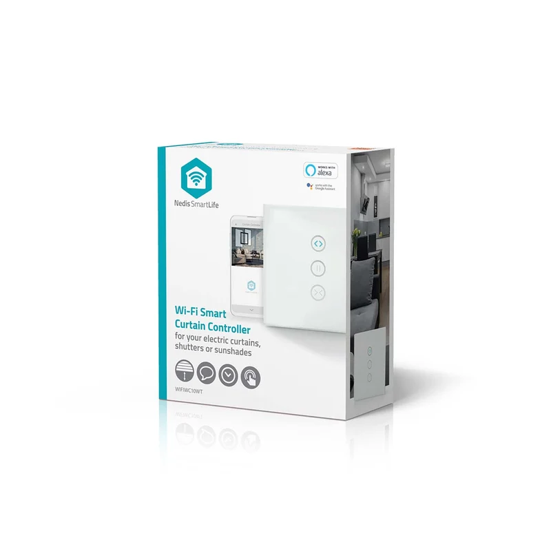 SmartLife Wandschakelaar Wi-Fi - Gordijn / Sluiter / Zonnescherm - Muurmontage