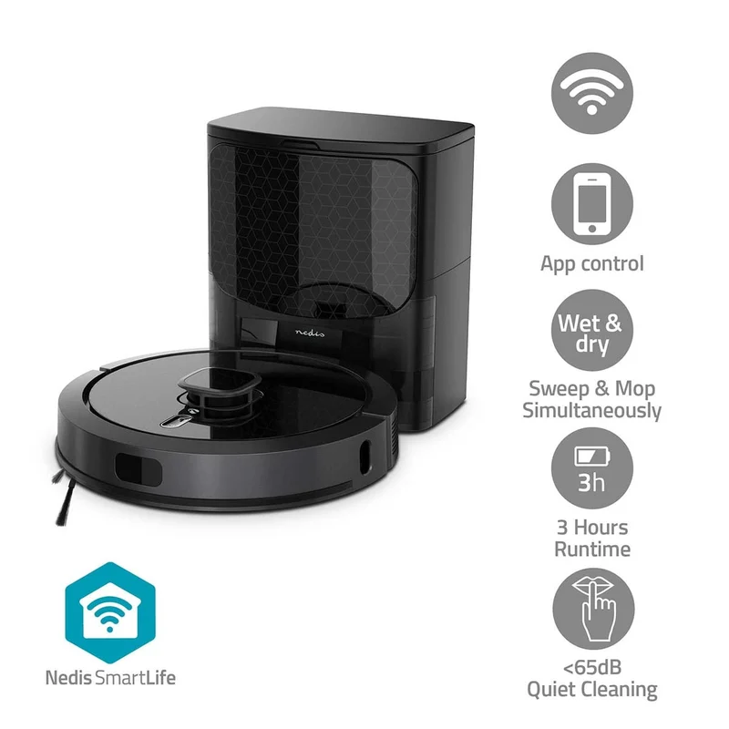 SmartLife Robotstofzuiger Navigatiemethode: Laser navigatie - Wi-Fi - Capaciteit opvangreservoir: 0.6l