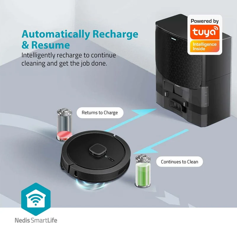 SmartLife Robotstofzuiger Navigatiemethode: Laser navigatie - Wi-Fi - Capaciteit opvangreservoir: 0.6l