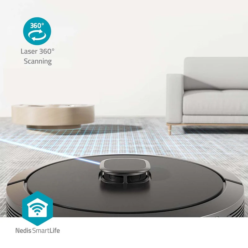 SmartLife Robotstofzuiger Navigatiemethode: Laser navigatie - Wi-Fi - Capaciteit opvangreservoir: 0.6l