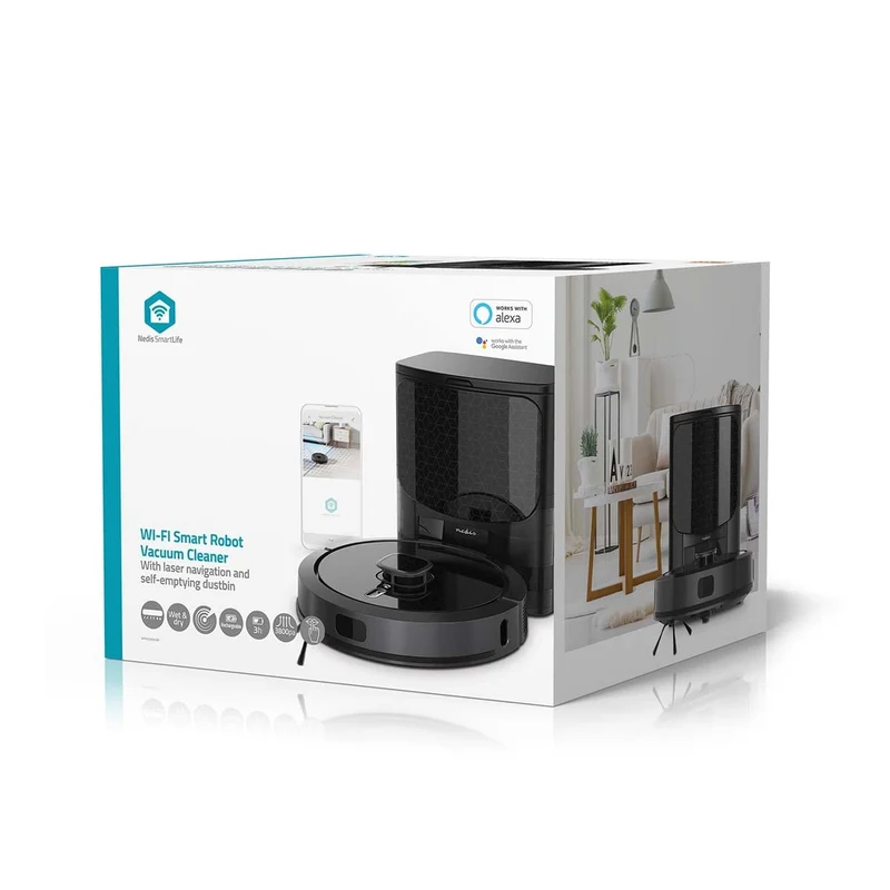 SmartLife Robotstofzuiger Navigatiemethode: Laser navigatie - Wi-Fi - Capaciteit opvangreservoir: 0.6l