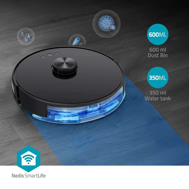 SmartLife Robotstofzuiger Navigatiemethode: Laser navigatie - Wi-Fi - Capaciteit opvangreservoir: 0.6l