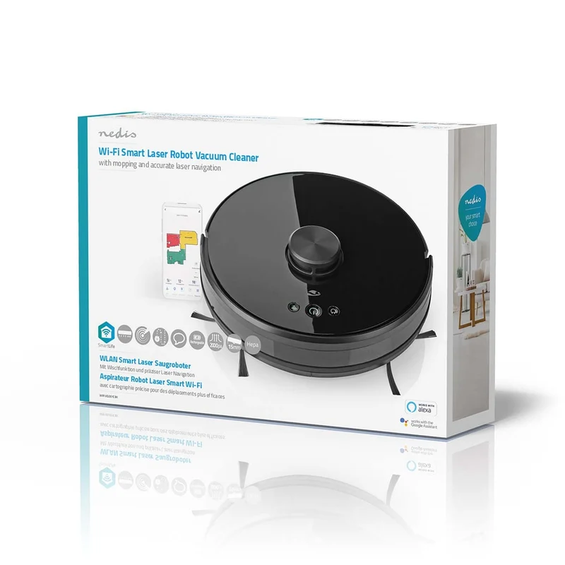 SmartLife Robotstofzuiger Navigatiemethode: Laser navigatie - Wi-Fi - Capaciteit opvangreservoir: 0.6l