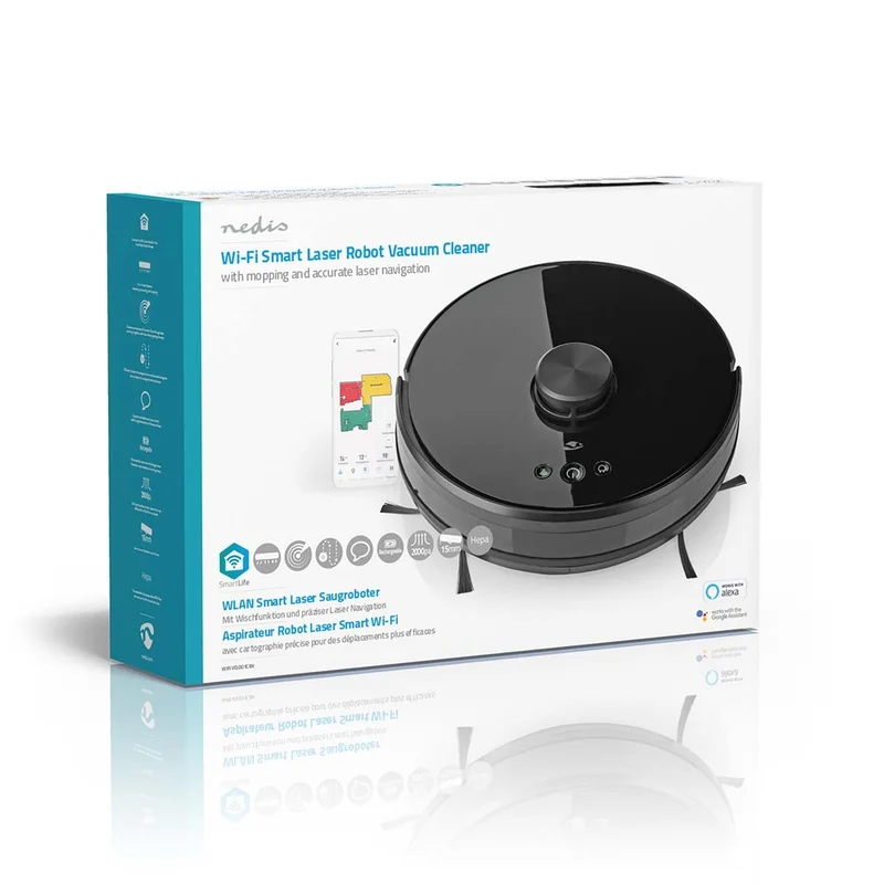 SmartLife Robotstofzuiger Navigatiemethode: Laser navigatie - Wi-Fi - Capaciteit opvangreservoir: 0.6l