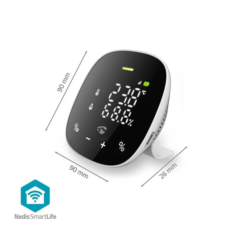SmartLife Luchtkwaliteitsmonitor Wi-Fi - Display - Koolstofdioxide (CO2) / Temperatuur / Vochtigheid