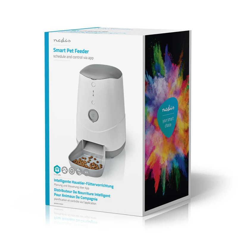 SmartLife Dierenvoeding Dispenser Automatische Voerbak Kat en Hond - Wi-Fi - 3.7l