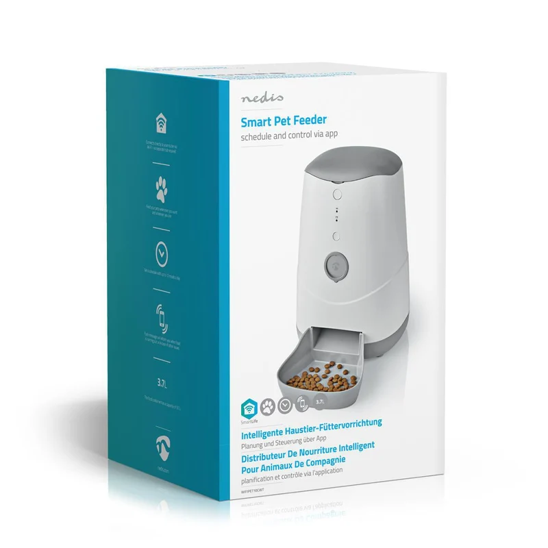 SmartLife Dierenvoeding Dispenser Automatische Voerbak Kat en Hond - Wi-Fi - 3.7l
