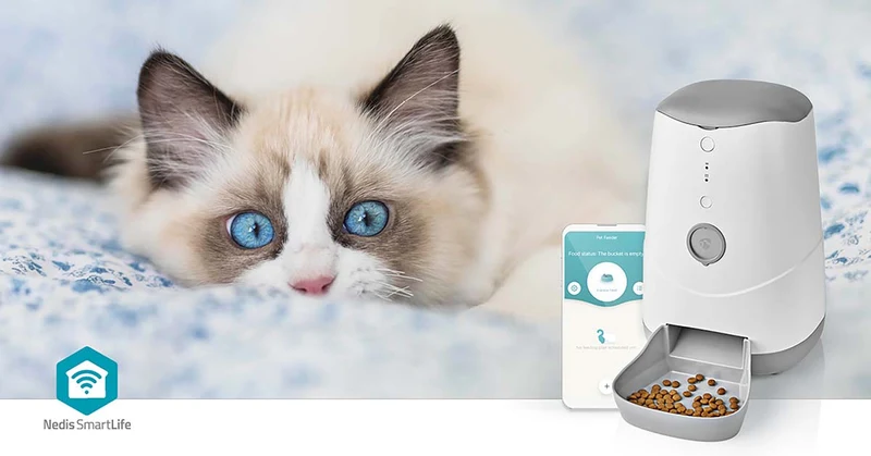 SmartLife Dierenvoeding Dispenser Automatische Voerbak Kat en Hond - Wi-Fi - 3.7l