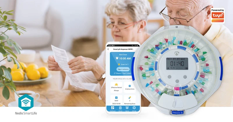 SmartLife Medicijndispenser Wi-Fi - 28 Compartimenten - Aantal alarmtijden: 9 alarmtijden per dag