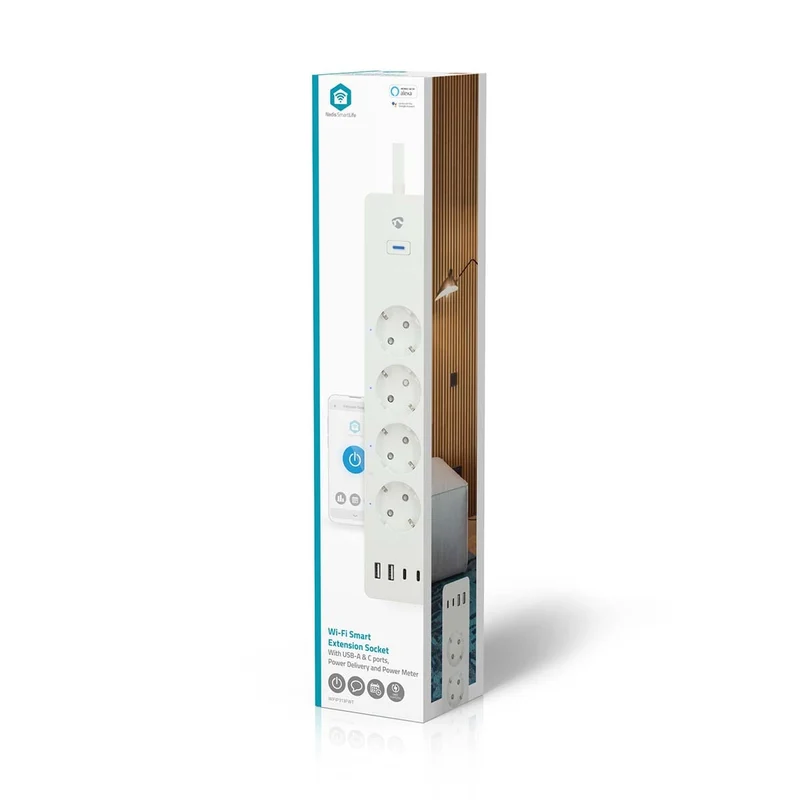 SmartLife Stekkerdoos Wi-Fi - 2x USB-A / 2x USB-C™ / 4x plug with earth contact (CEE 7/3) - 16.0A