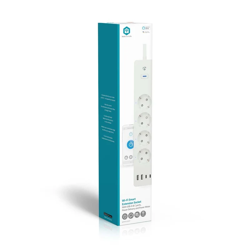 SmartLife Stekkerdoos Wi-Fi - 2x USB-A / 2x USB-C™ / 4x plug with earth contact (CEE 7/3) - 16.0A