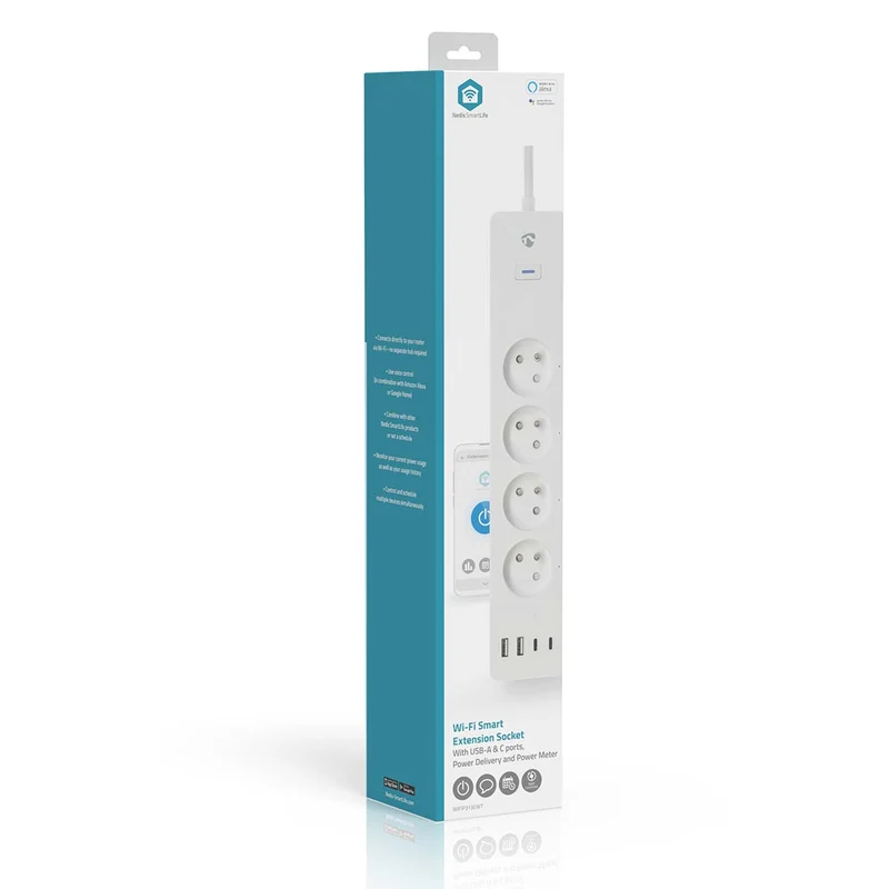 SmartLife Stekkerdoos Wi-Fi - 2x USB-A / 2x USB-C™ / 4x plug with earth contact (CEE 7/5) - 16.0A