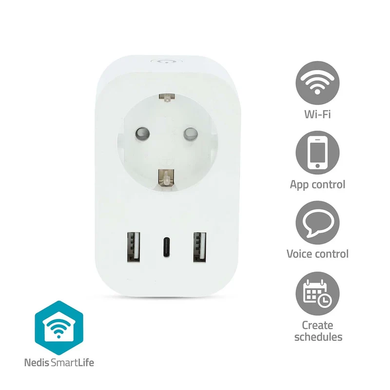 SmartLife Slimme Stekker Wi-Fi - IP21 - Energiemeter