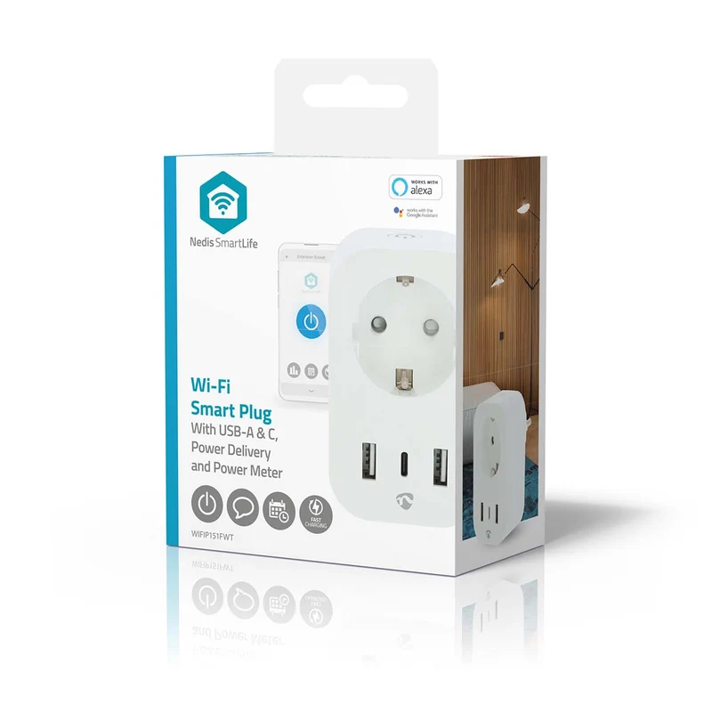 SmartLife Slimme Stekker Wi-Fi - IP21 - Energiemeter