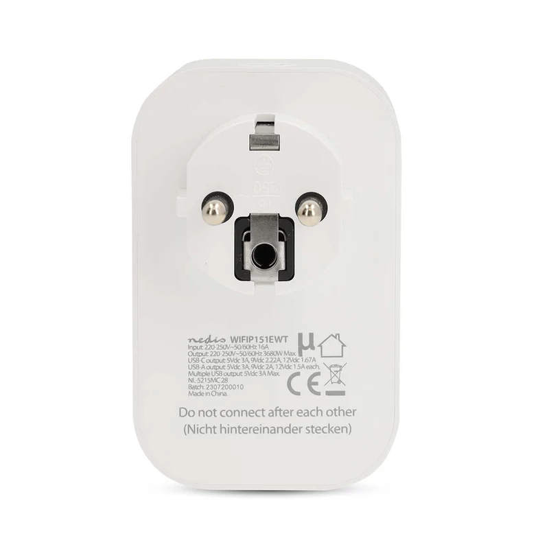 SmartLife Slimme Stekker Wi-Fi - IP21 - Energiemeter
