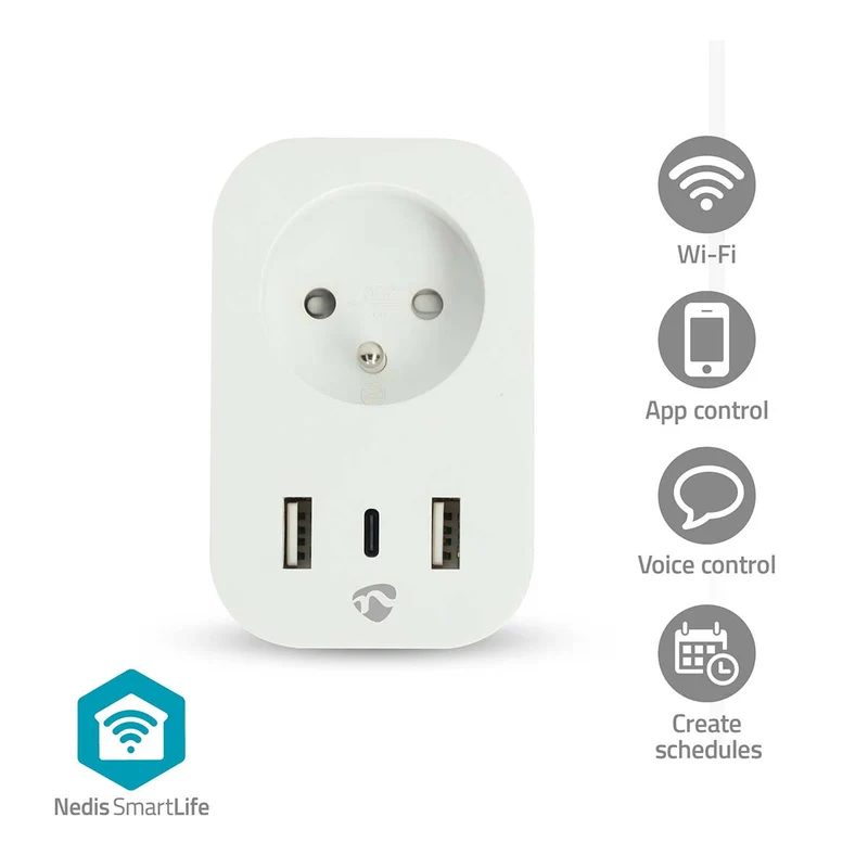 SmartLife Slimme Stekker Wi-Fi - IP21 - Energiemeter