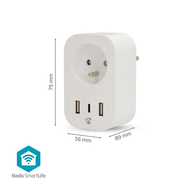 SmartLife Slimme Stekker Wi-Fi - IP21 - Energiemeter
