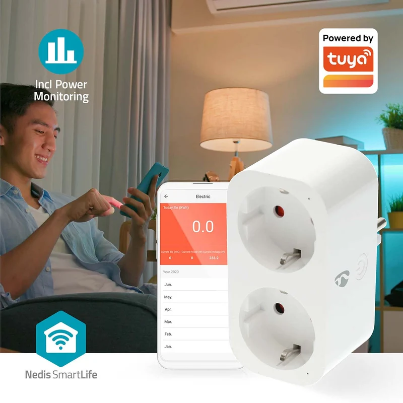 SmartLife Slimme Stekker Wi-Fi - IP21 - Energiemeter