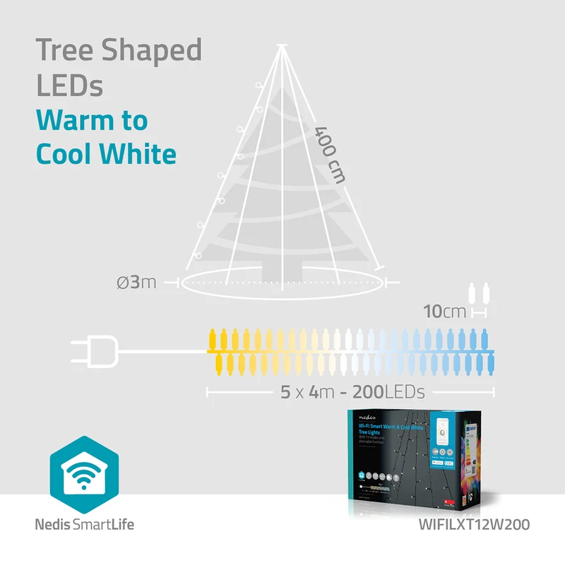 SmartLife-kerstverlichting Boom - Wi-Fi - Warm tot Koel Wit
