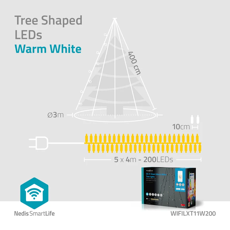 SmartLife-kerstverlichting Boom - Wi-Fi - Warm Wit