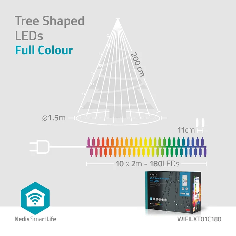 SmartLife-kerstverlichting Boom - Wi-Fi - RGB