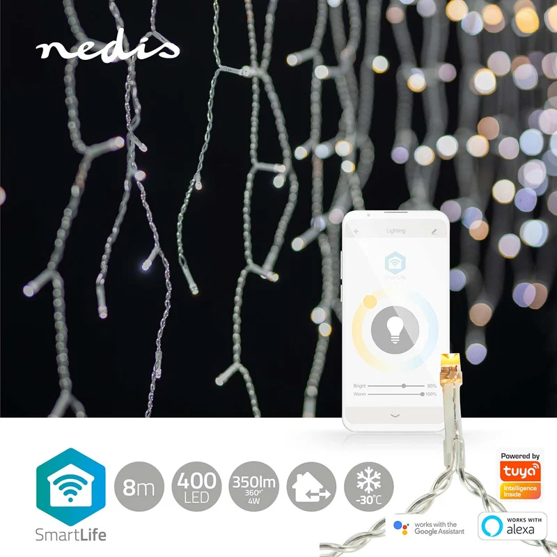 SmartLife-kerstverlichting Ijskegel - Wi-Fi - Warm tot Koel Wit
