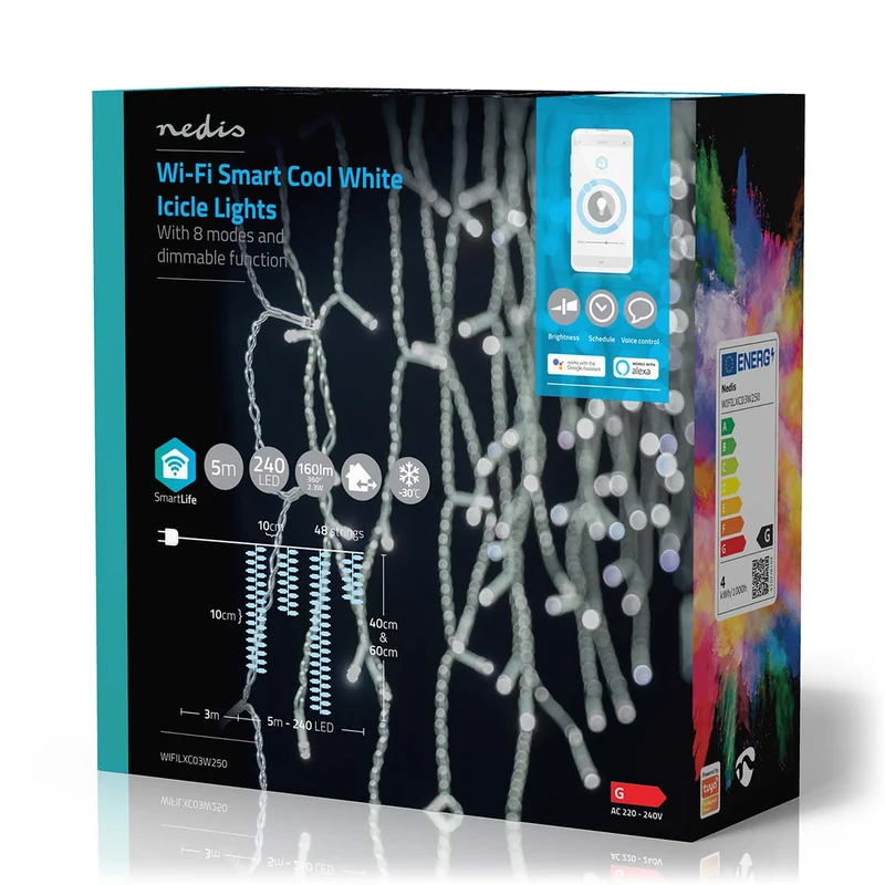 SmartLife-kerstverlichting Ijskegel - Wi-Fi - Koel Wit