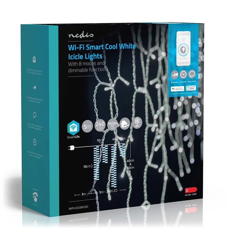 SmartLife-kerstverlichting Ijskegel - Wi-Fi - Koel Wit