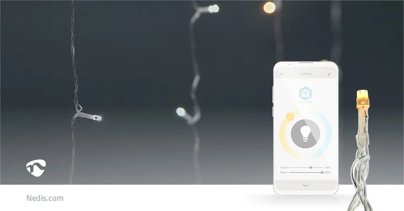 SmartLife-kerstverlichting Gordijn - Wi-Fi - Warm tot Koel Wit